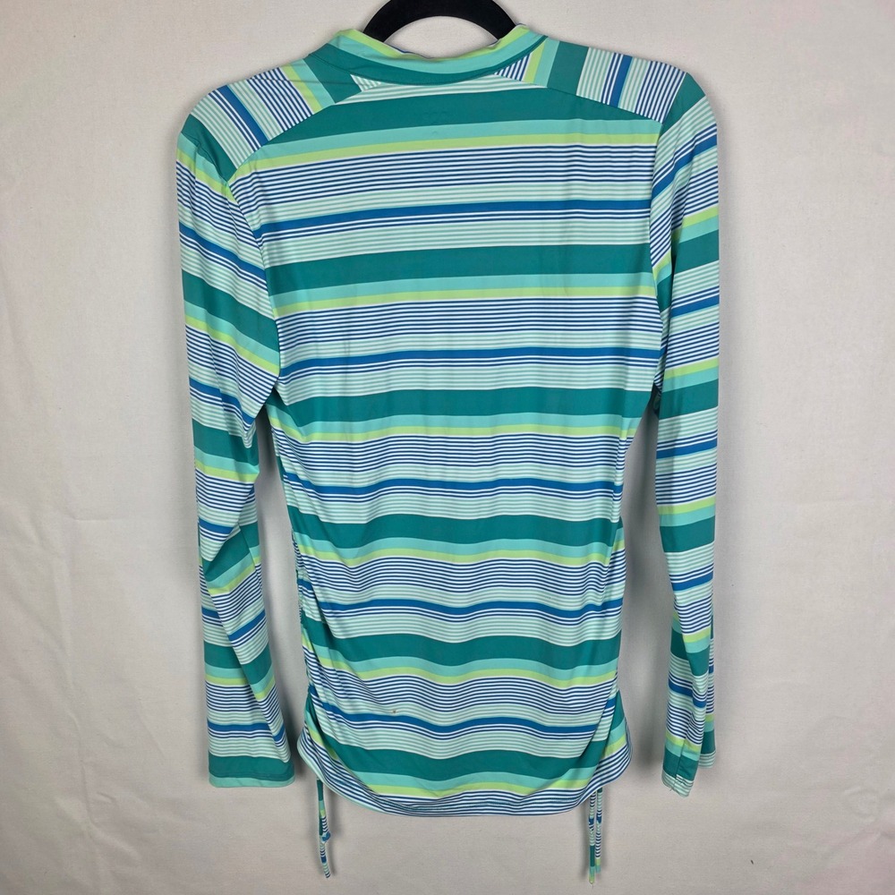 Title Nine By Carve Designs Striped Quarter Zip Pullover‎ Shirt Women's Medium - Picture 2 of 6